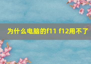 为什么电脑的f11 f12用不了